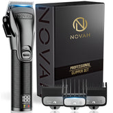 Novah Grooming clippers front view shows professional cordless design for all-day use