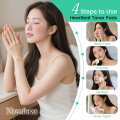 Novaluxe toner pads create fine bubbles that lift makeup and oil during cleansing