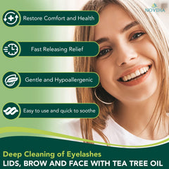NOVEHA Demodex Eyelid Wipes with tea tree oil for deep cleansing