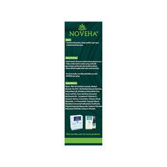 NOVEHA Demodex Eyelid Cleanser Foam ingredients label highlights tea tree oils for cleansing