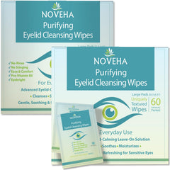 NOVEHA eyelid wipes packaging for quick eye care on the go.