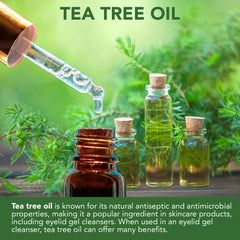 NOVEHA Tea Tree Eyelid Gel Cleanser cucumber extract visual hints cooling relief.