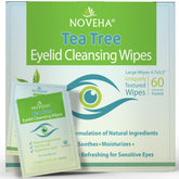 NOVEHA tea tree eyelid wipes pack for safe daily eye hygiene
