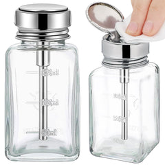 Noverlife 2pcs square glass pump bottles for precise remover dispense and controlled usage.