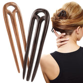 Noverlife carved ebony sandalwood hair fork 2pc collection holds up elegant chignons all day