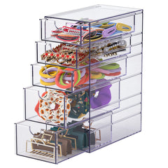 Noverlife Clear Containers show five-drawer organization for quick mornings.