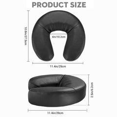 Noverlife universal-fit pillow demonstrates compatibility with most massage tables.