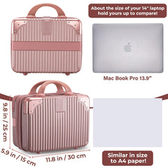 Noverlife rose gold travel case open shows organized compartments for cosmetics and personal items