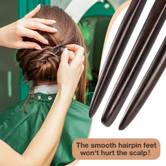 Noverlife sandalwood hair stick closeup shows smooth finish for gentle snag-free styling
