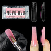 NOVO OVO tapered-square dual form with inside guiding lines supports precise nail shaping.