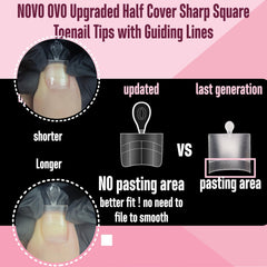 NOVO OVO toe nail tips 15 sizes including big toe options for a better fit