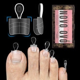NOVO OVO upgraded soft gel toe nail tips with guiding line in package for easy salon prep
