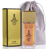 NovoGlow 1 Billion EDT bottle closeup, bold daytime scent for confidence