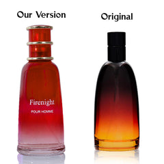 NovoGlow Firenight on a wooden table evokes earthy, versatile year-round fragrance.