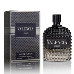 NovoGlow Valencia UOMO bottle front conveys premium everyday confidence