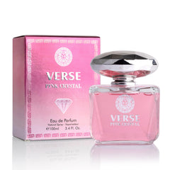 NovoGlow Verse Pink Crystal bottle closeup for everyday luxury and confidence