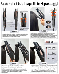 NOVUS ceramic-coating close-up highlights frizz-control for shinier hair.