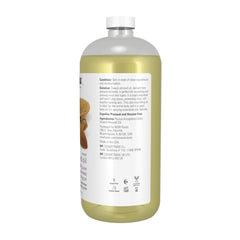 NOW Foods Sweet Almond Oil texture close-up shows light, non-greasy nourishment.