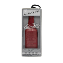 NPW Sudweiser soap-on-a-rope beer bottle shape for playful handwashing and party moments.