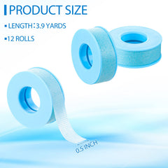 Nuanchu blue lash tape packaging view highlights 12-roll bulk convenience