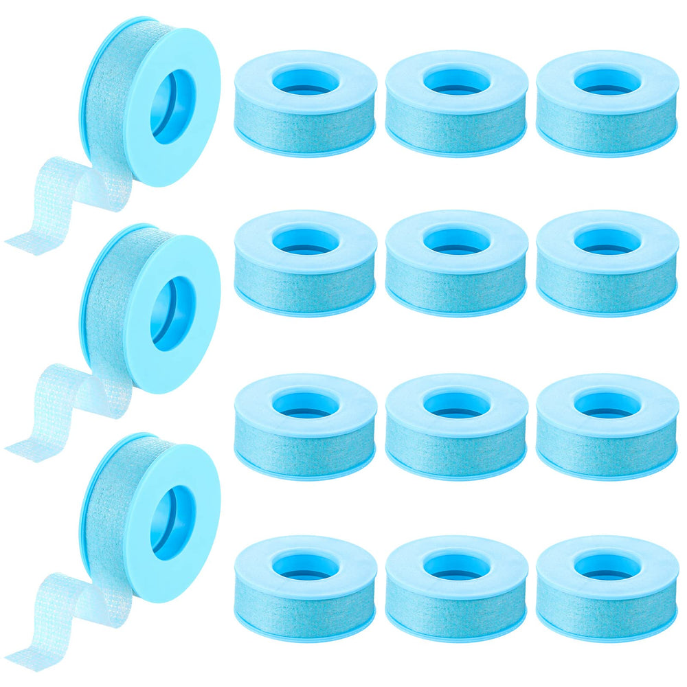 Nuanchu blue lash tape roll closeup showing flexible silicone adhesive for lash applications