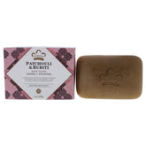 Nubian Heritage barra jabón Patchouli Burití, frente, aroma envolvente para comenzar el día