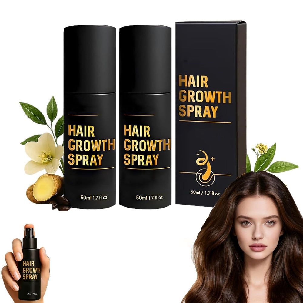 Nuckhuce Hair Growth Spray bottle application shows lightweight hydration for all hair types.