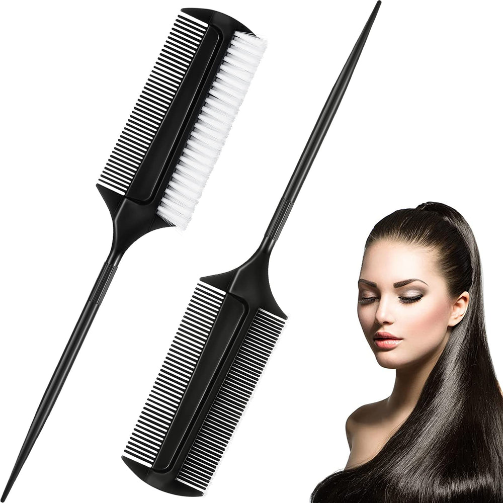 Nuenen edge-teasing brush with double-sided design for secure ponytails