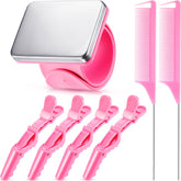 Nuenen pink magnetic pin wristband showing pin storage for braiding.
