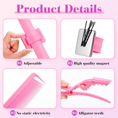 Nuenen wide-teeth alligator clips secure hair during sectioning and braiding.