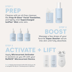 NuFACE Silk Creme Activator texture closeup highlights creamy consistency for even application.