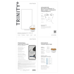 NuFACE Trinity+ eye-lip attachment demonstrates targeted lifting around eyes and mouth.