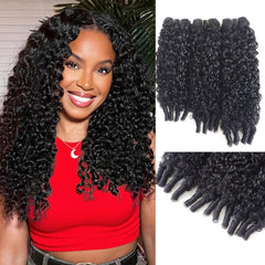 Nufnua Burmese Curly Bundles 18-inch spiral end for versatile styling options.