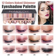 NUIBO 12-color eyeshadow palette with versatile day-to-night shades.