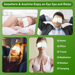 NuKuNsKf self-heating eye mask demonstrates convenient warming technology.