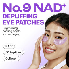 numbuzin No.9 eye patches close-up cooling gel on skin.