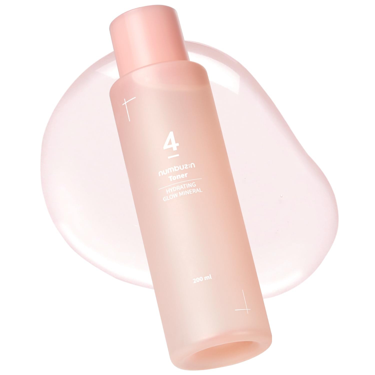 Numbuzin No.4 Toner bottle closeup shows hydrating glow prep for makeup