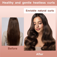 NUNFLUE heatless hair curlers set application process for effortless styling.