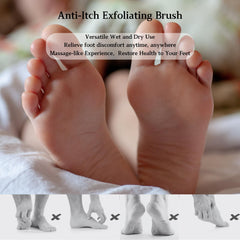 Nurlypop-long-handle-shower-use demonstrates bend-free foot care.
