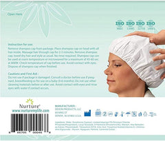 Nurture Valley bedside hair wash cap used in bed for comfort
