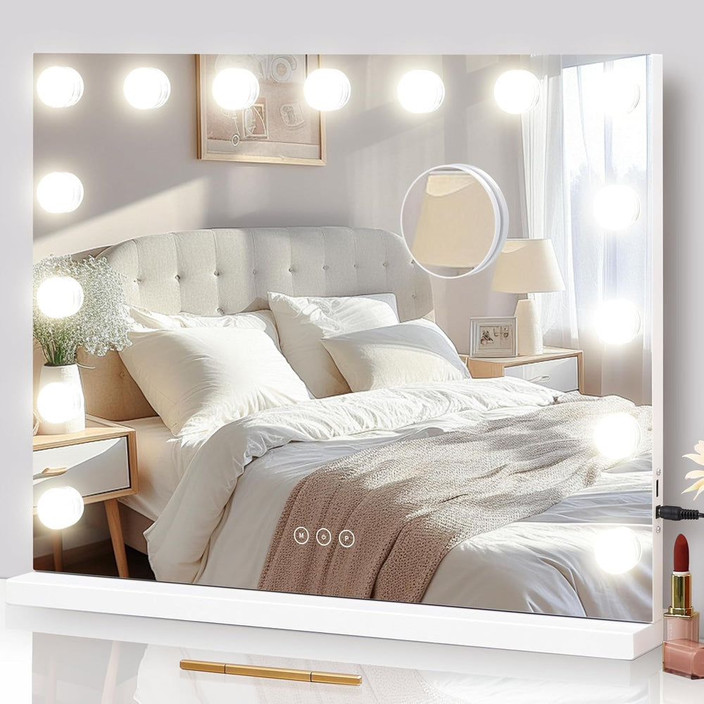 NUSVAN vanity mirror with lighted surface for even makeup illumination
