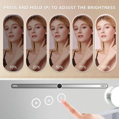 NUSVAN vanity mirror with 360-degree rotation for flexible viewing angles