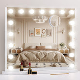 NUSVAN vanity mirror with lights front view highlights a wide surface for quick makeup application.