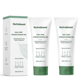 Nutraboost natural nail care gel bottle close-up highlights hydrating formula for healthier nails