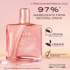 Nuxe Huile Prodigieuse Floral on body for satin-soft skin glow