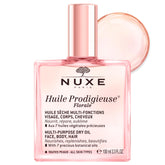 Nuxe Huile Prodigieuse Floral bottle front view highlighting iconic multi-oil formula for radiant hydration