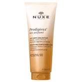 Nuxe Prodigieux Beautifying Lotion bottle close-up for silky daily hydration.