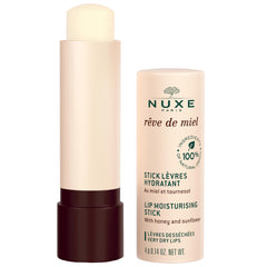 Nuxe Réve de Miel lip stick wrapped for on-the-go hydration and comfort.