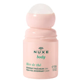 Nuxe Rêve de Thé roll-on bottle close-up showing smooth texture for all-day freshness.