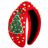 NVENF women's jeweled headband with crystal pearls and knot detail for festive styling